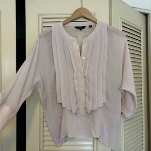 Ted Baker London Blush Light Pink Pleated Blouse XS Ted sz 1 Excellent Condition